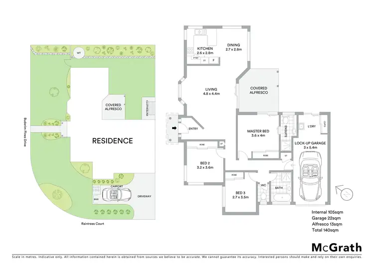 Floorplan of Homely semi-detached listing, 1/1 Raintrees Court, Buderim QLD 4556