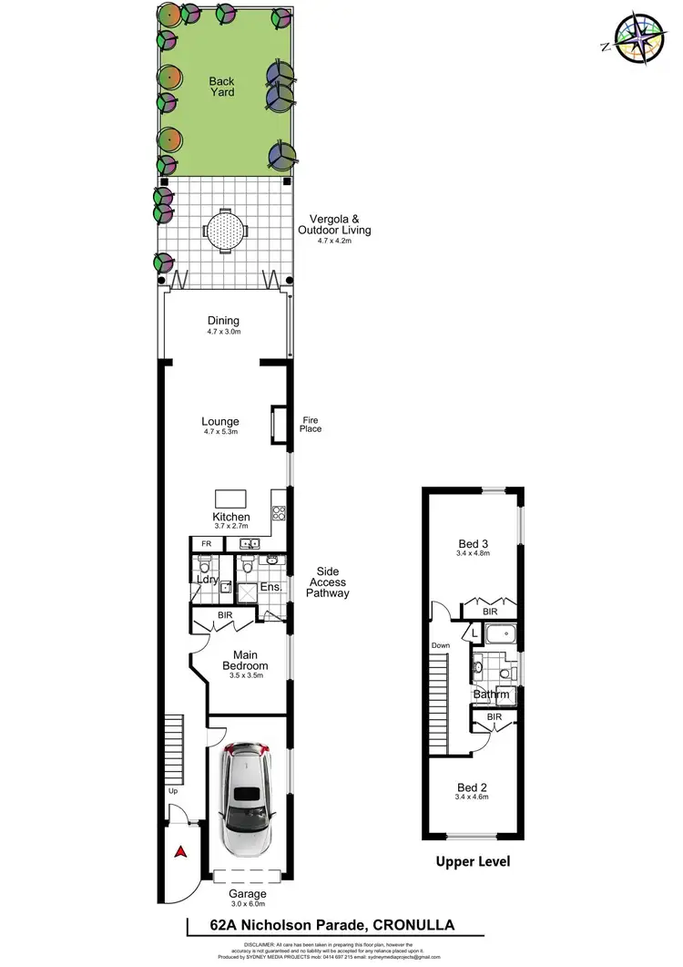 Floorplan of Homely semi-detached listing, 62A Nicholson Parade, Cronulla NSW 2230
