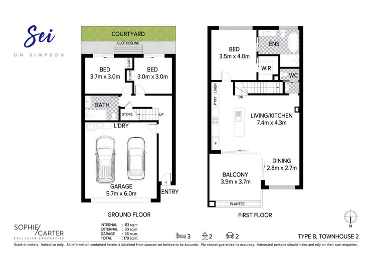 Floorplan of Homely townhouse listing, 2/6 Simpson Street, Kirra QLD 4225