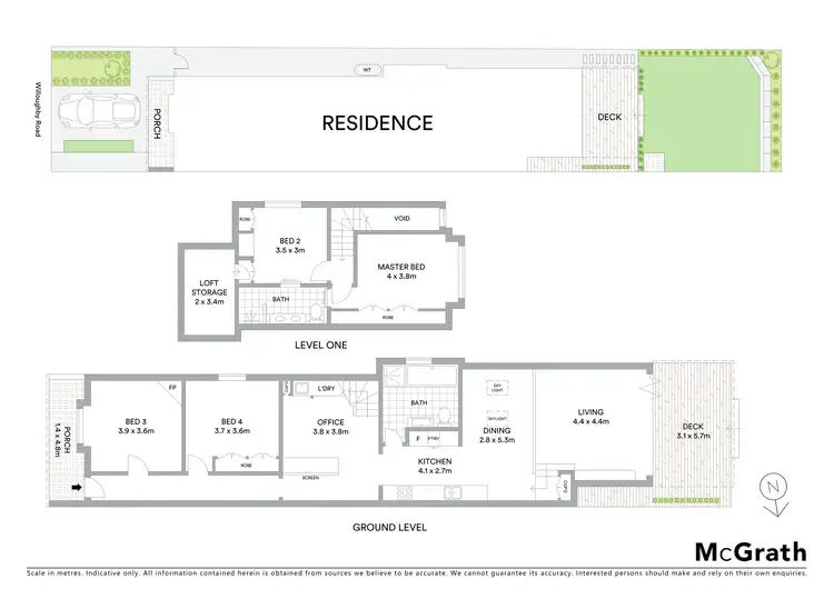 Floorplan of Homely semi-detached listing, 262 Willoughby Road, Naremburn NSW 2065