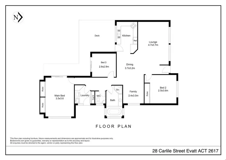 Floorplan of Homely house listing, 28 Carlile Street, Evatt ACT 2617