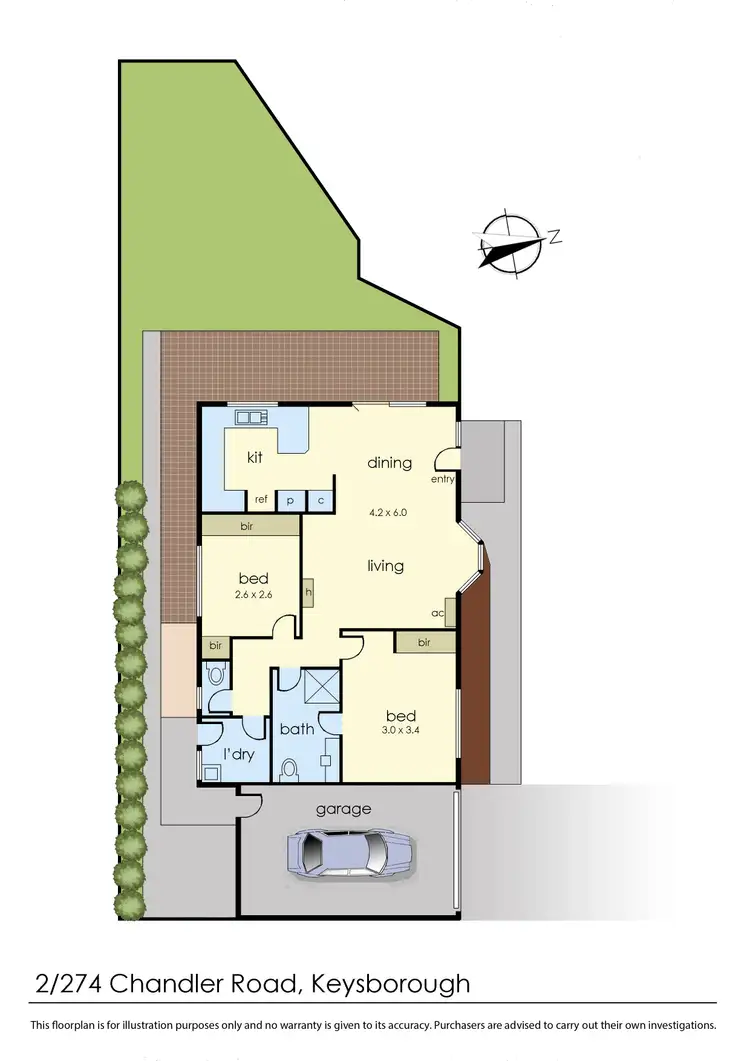 Floorplan of Homely unit listing, 2/274 Chandler Road, Keysborough VIC 3173