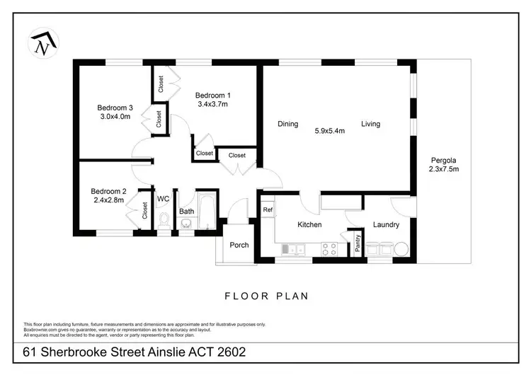 Floorplan of Homely house listing, 61 Sherbrooke Street, Ainslie ACT 2602