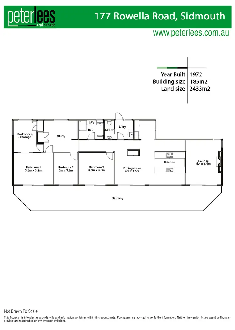 Floorplan of Homely house listing, 177 Rowella Road, Sidmouth TAS 7270