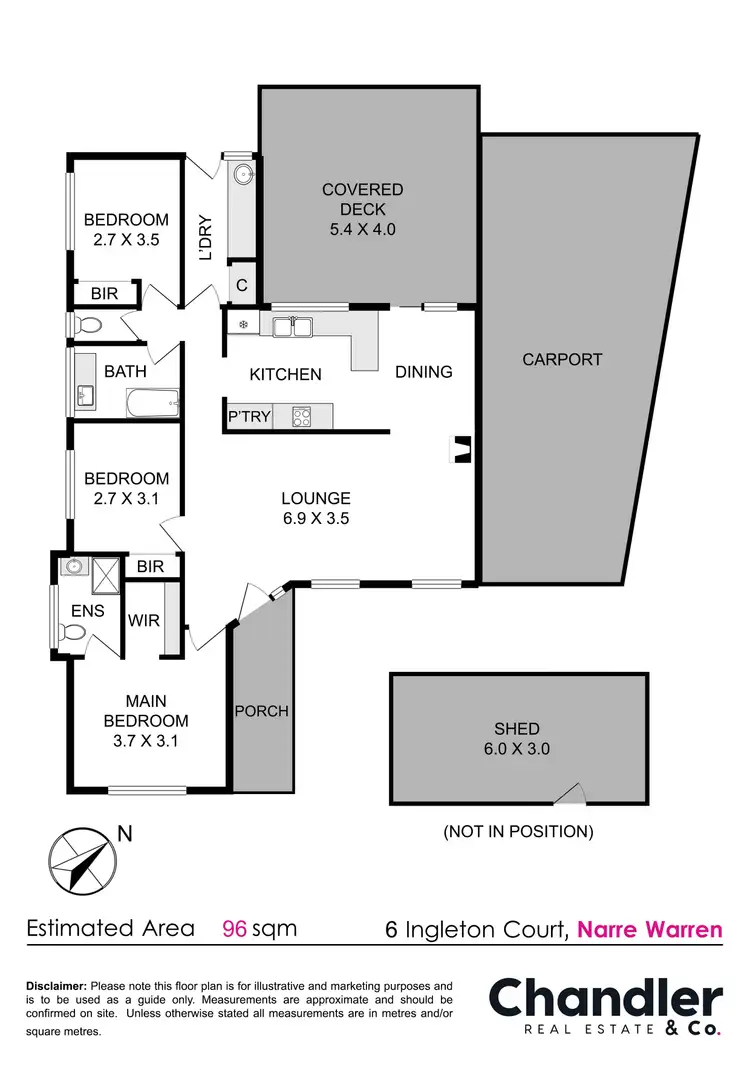 Floorplan of Homely house listing, 6 Ingleton Court, Narre Warren VIC 3805