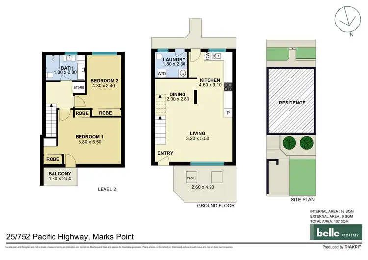 Floorplan of Homely townhouse listing, 25/752 Pacific Highway, Marks Point NSW 2280
