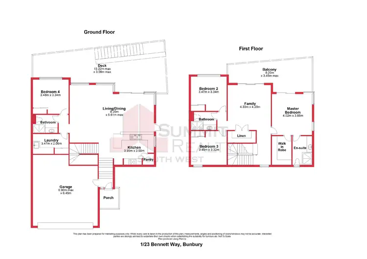 Floorplan of Homely townhouse listing, 23 Bennett Way, Bunbury WA 6230