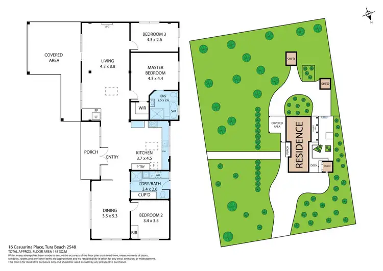 Floorplan of Homely house listing, 16 Casuarina Place, Tura Beach NSW 2548