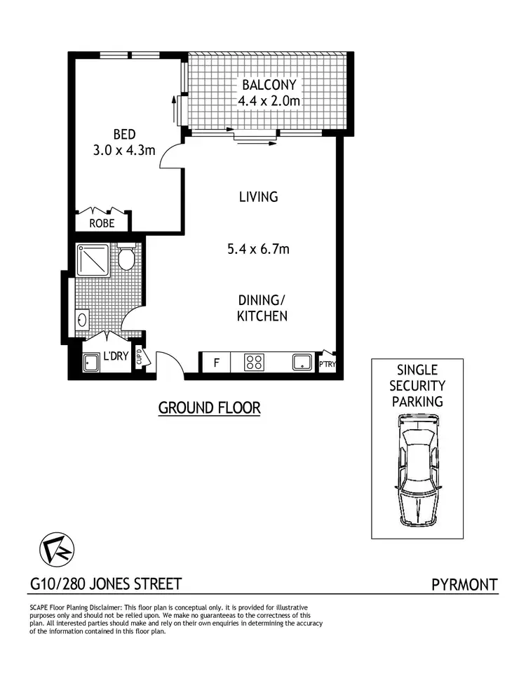 Floorplan of Homely apartment listing, G10/280 Jones Street, Pyrmont NSW 2009