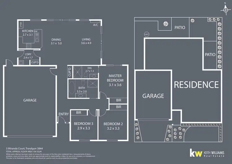 Floorplan of Homely house listing, 3 Miranda Court, Traralgon VIC 3844