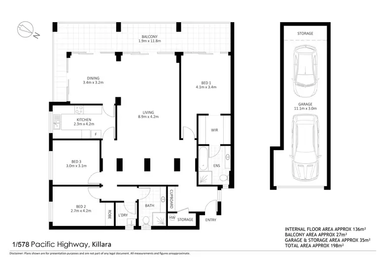 Floorplan of Homely apartment listing, 1/578 Pacific Highway, Killara NSW 2071