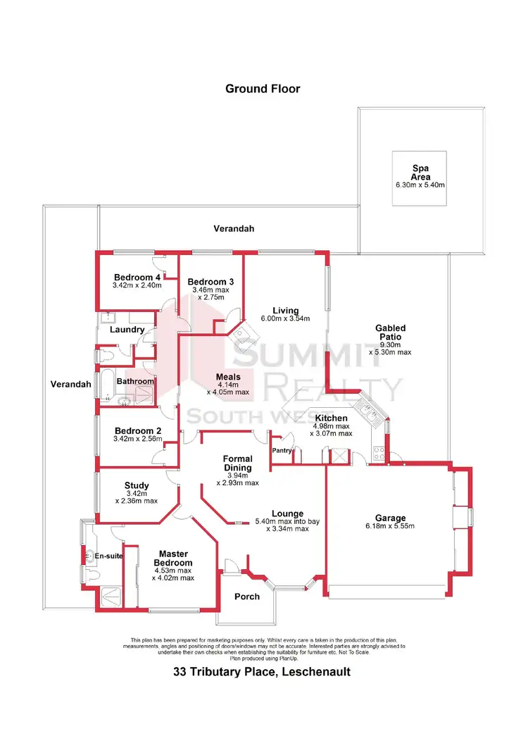 Floorplan of Homely house listing, 33 Tributary Place, Leschenault WA 6233