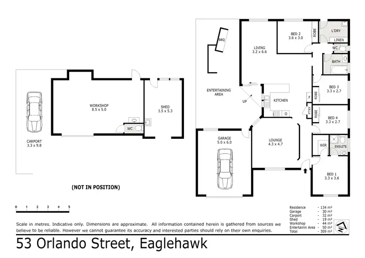 Floorplan of Homely house listing, 53 Orlando Street, Eaglehawk VIC 3556