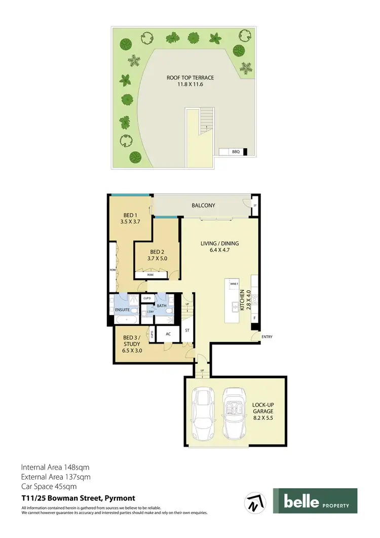 Floorplan of Homely apartment listing, T11/25 Bowman Street, Pyrmont NSW 2009