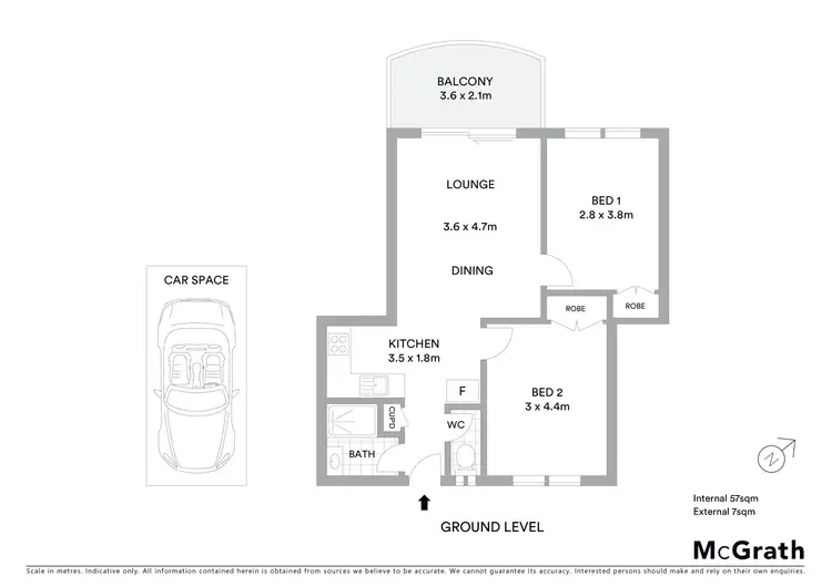 Floorplan of Homely unit listing, 2/36 Waratah Street, Scotts Head NSW 2447