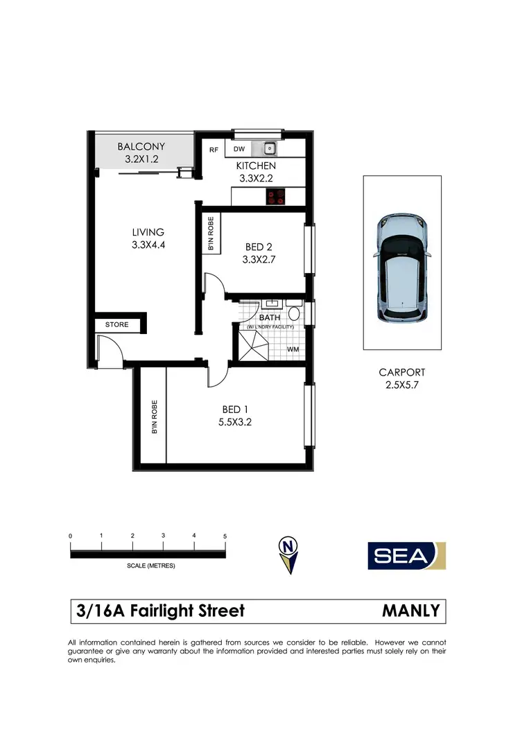 Floorplan of Homely unit listing, 3/16A Fairlight Street, Manly NSW 2095