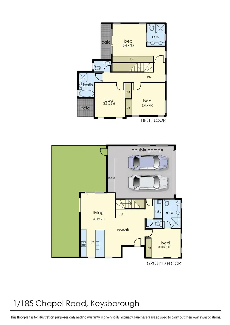 Floorplan of Homely townhouse listing, 1/185 Chapel Road, Keysborough VIC 3173