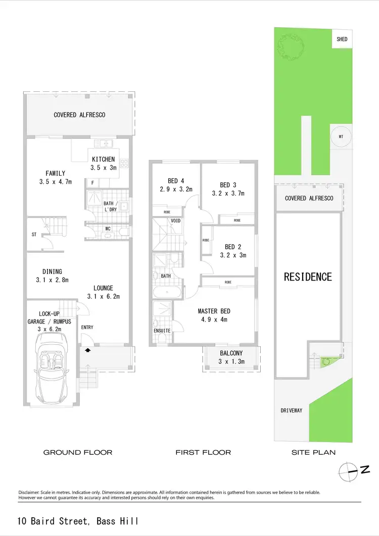 Floorplan of Homely semi-detached listing, 10 Baird Street, Bass Hill NSW 2197