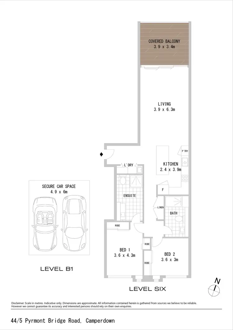 Floorplan of Homely apartment listing, 44/5 Pyrmont Bridge Road, Camperdown NSW 2050