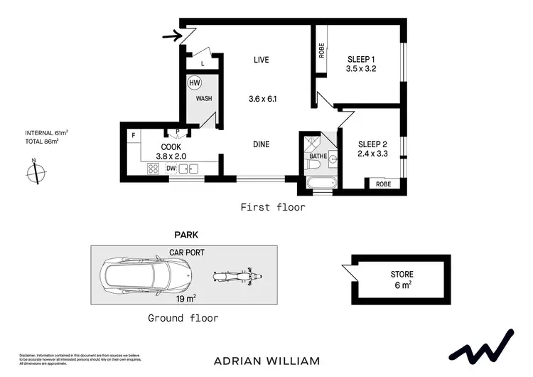 Floorplan of Homely apartment listing, 3/19-25 Pile Street, Marrickville NSW 2204