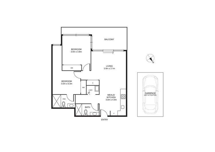 Floorplan of Homely apartment listing, 113/1050 Mt Alexander Road, Essendon VIC 3040