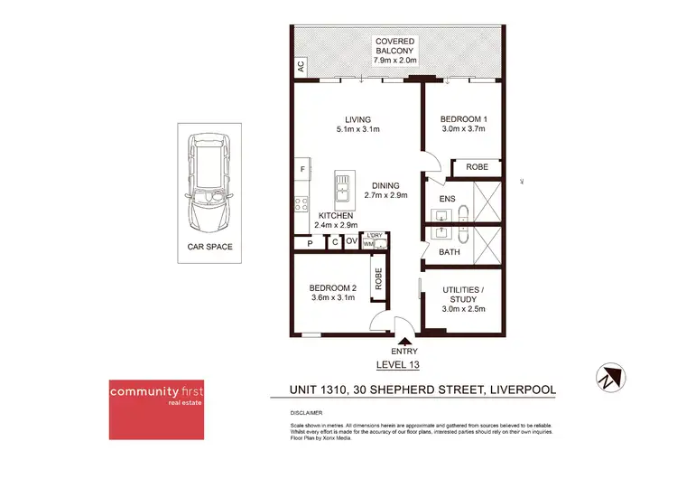 Floorplan of Homely unit listing, 1310/30 Shepherd Street, Liverpool NSW 2170