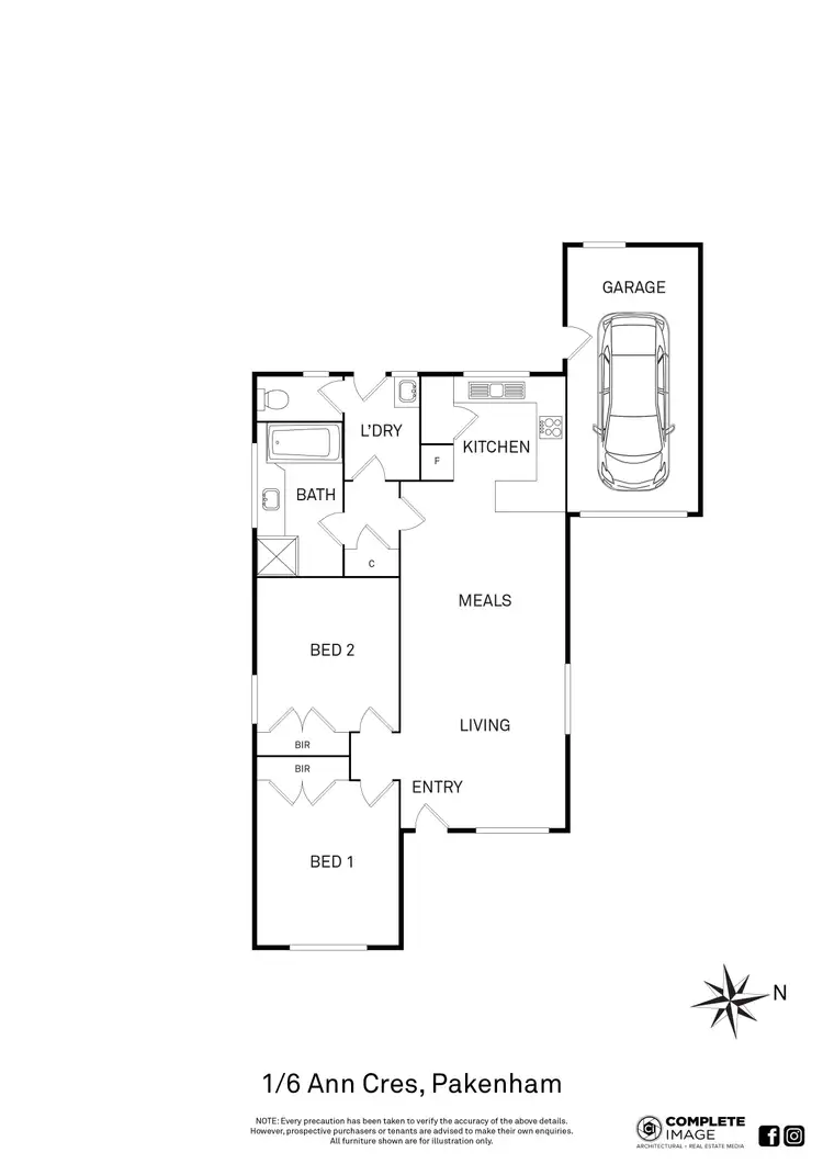 Floorplan of Homely unit listing, 1/6 Ann Crescent, Pakenham VIC 3810