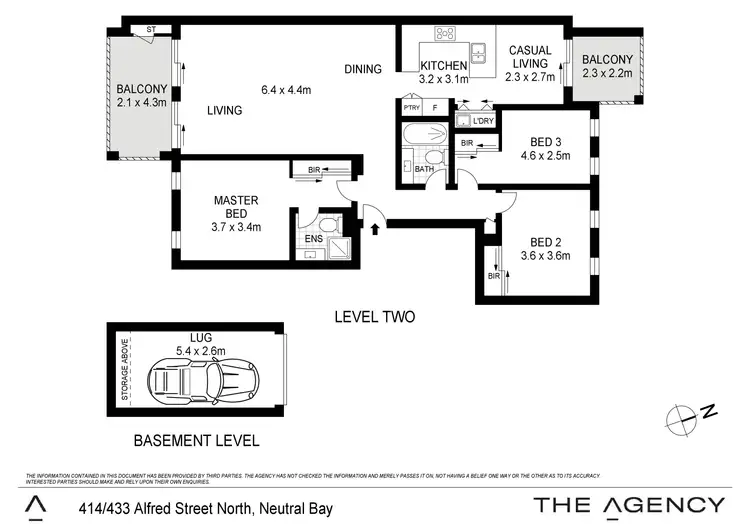 Floorplan of Homely apartment listing, 414/433 Alfred Street North, Neutral Bay NSW 2089
