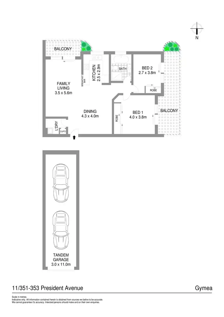 Floorplan of Homely unit listing, 11/351-353 President Avenue, Gymea NSW 2227