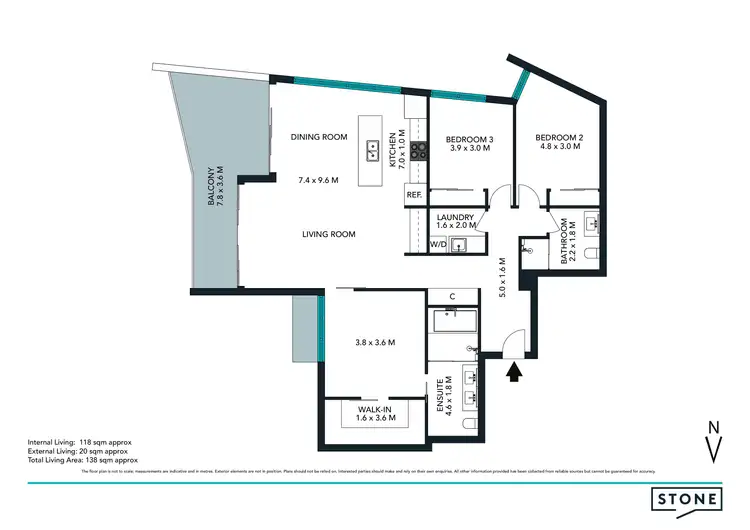 Floorplan of Homely apartment listing, 603/60 Jefferson Lane, Palm Beach QLD 4221
