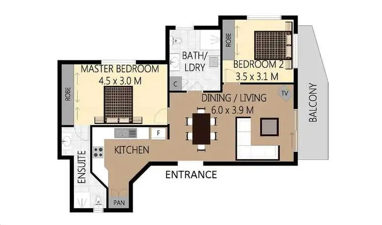 Floorplan of Homely unit listing, 2 Johnston Street, Southport QLD 4215
