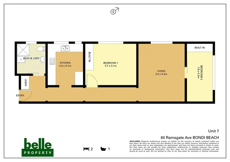 Floorplan of Homely unit listing, 7/60 Ramsgate Avenue, Bondi Beach NSW 2026