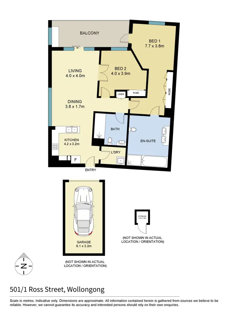 Floorplan of Homely apartment listing, 501/1 Ross Street, Wollongong NSW 2500