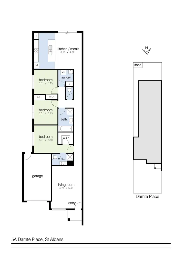 Floorplan of Homely unit listing, 5A Damte Place, St Albans VIC 3021