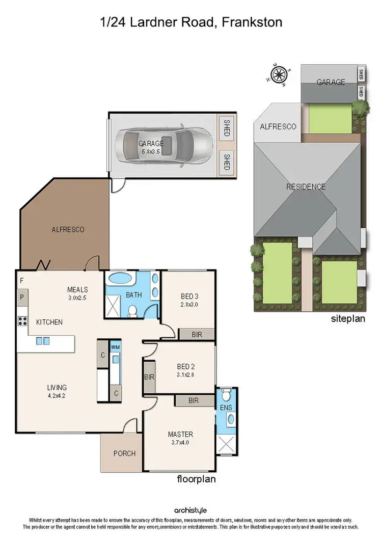 Floorplan of Homely townhouse listing, 1/24 Lardner Road, Frankston VIC 3199