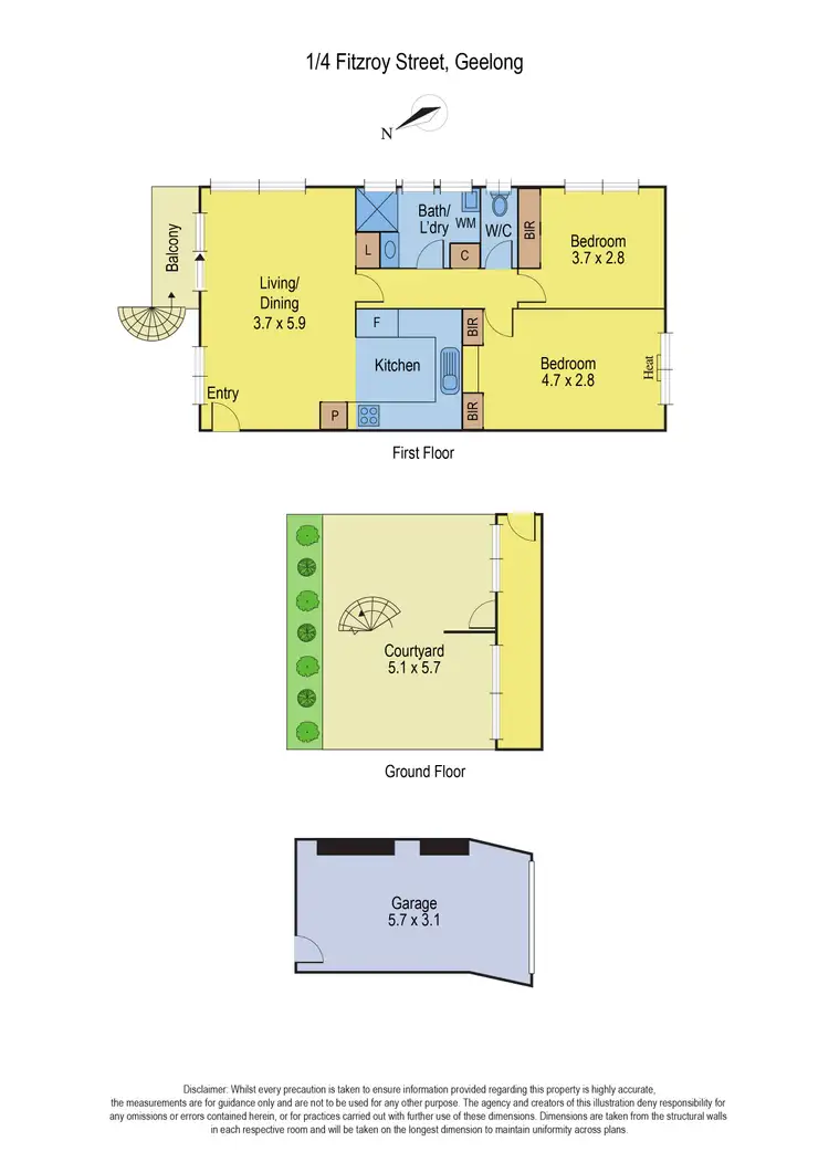 Floorplan of Homely apartment listing, 1/4 Fitzroy Street, Geelong VIC 3220