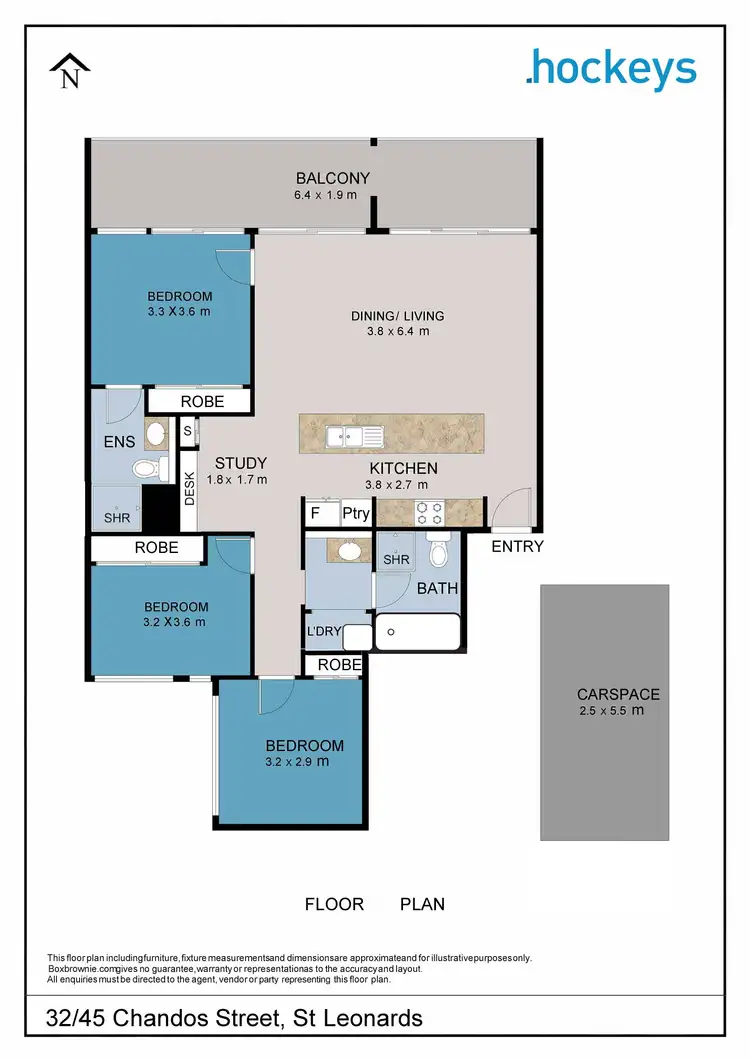 Floorplan of Homely apartment listing, 32/45 Chandos Street, St Leonards NSW 2065