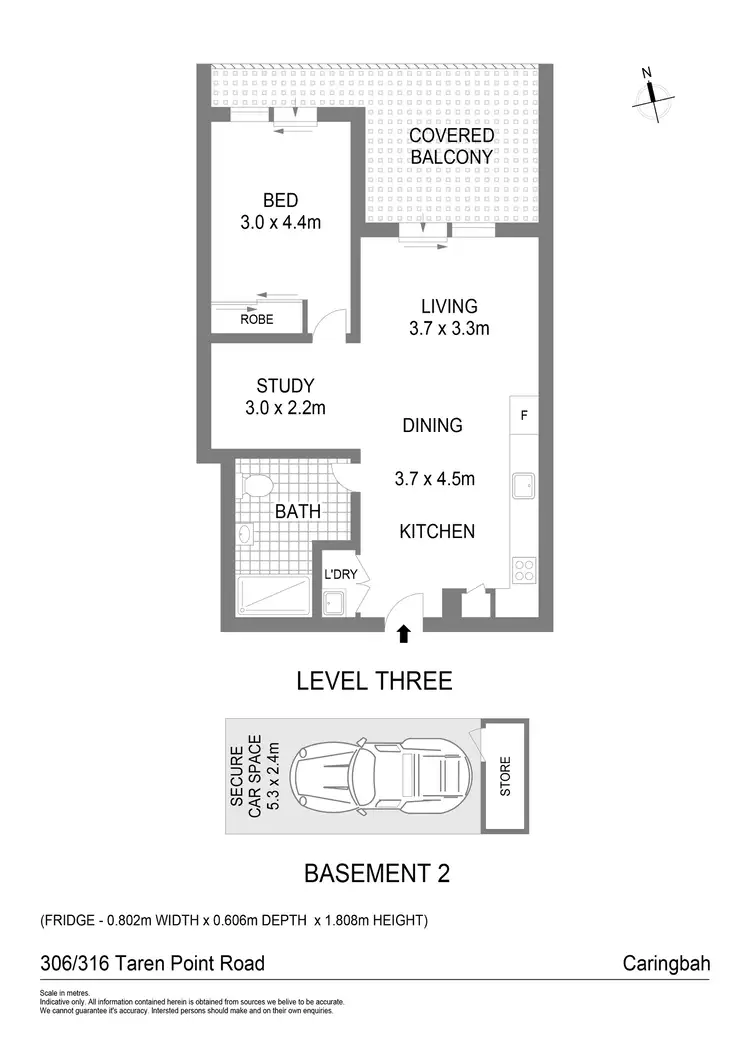 Floorplan of Homely apartment listing, 306/316 Taren Point Road, Caringbah NSW 2229