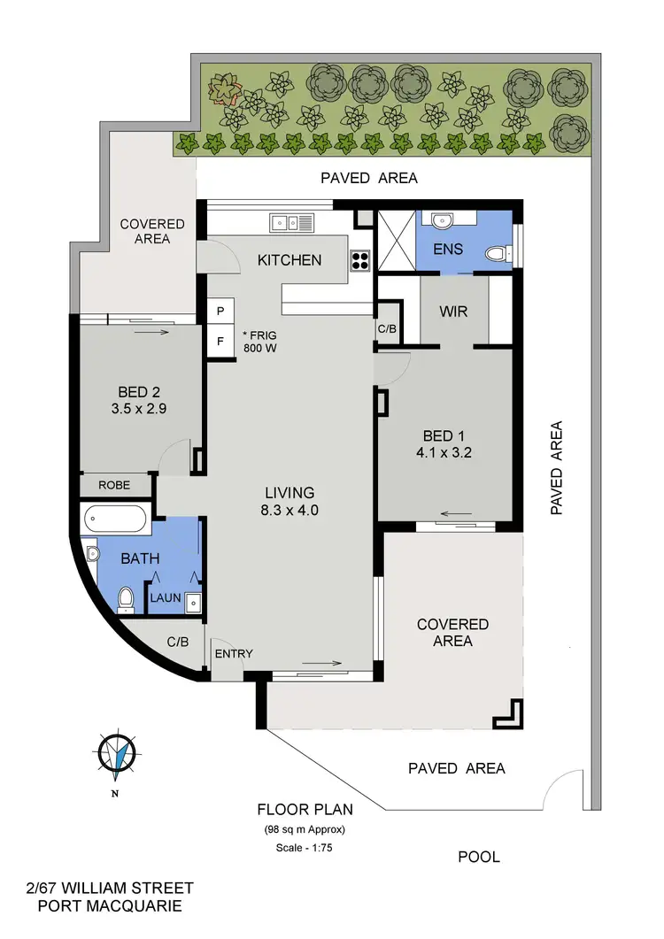 Floorplan of Homely unit listing, 2/67 William Street, Port Macquarie NSW 2444