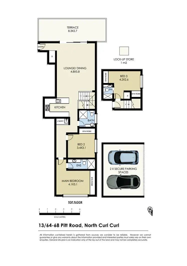 Floorplan of Homely apartment listing, 13/64-68 Pitt Road, North Curl Curl NSW 2099