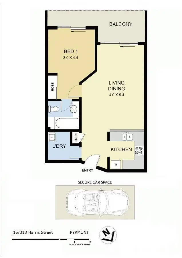 Floorplan of Homely apartment listing, 16/313 Harris Street, Pyrmont NSW 2009