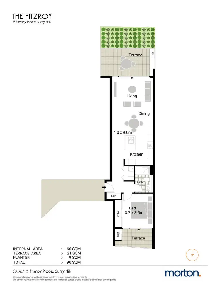 Floorplan of Homely apartment listing, 004/8-10 Fitzroy Place, Surry Hills NSW 2010