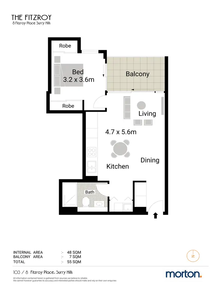 Floorplan of Homely apartment listing, 103/8-10 Fitzroy Place, Surry Hills NSW 2010