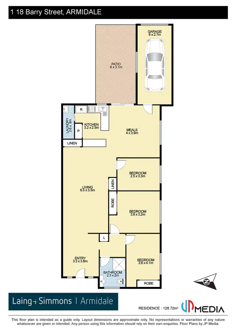 Floorplan of Homely unit listing, 1/18 Barry Street, Armidale NSW 2350