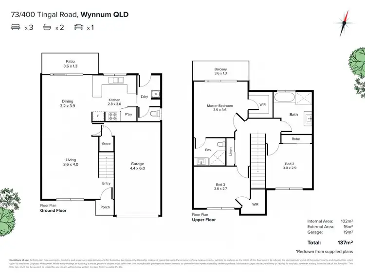 Floorplan of Homely townhouse listing, 73/400 Tingal Road, Wynnum QLD 4178