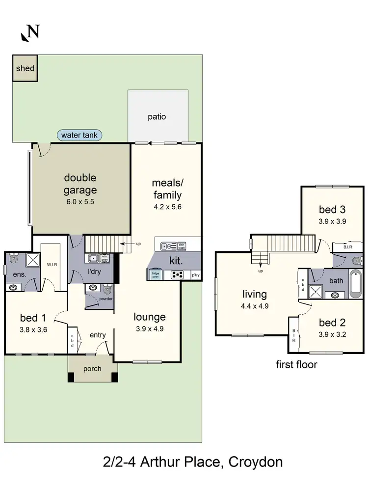 Floorplan of Homely townhouse listing, 1/4 Arthur Place, Croydon VIC 3136