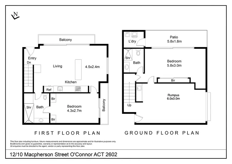 Floorplan of Homely apartment listing, 12/10 MacPherson Street, O'connor ACT 2602
