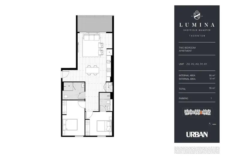 Floorplan of Homely apartment listing, 412/26B Lord Sheffield Circuit, Penrith NSW 2750