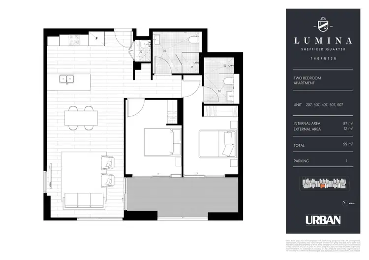 Floorplan of Homely apartment listing, 607/26B Lord Sheffield Circuit, Penrith NSW 2750