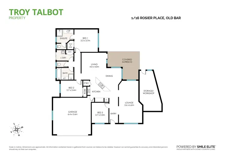 Floorplan of Homely villa listing, 1/16 Rosier Place, Old Bar NSW 2430